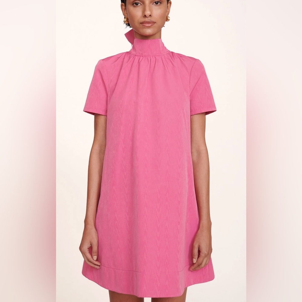 NWT STAUD Ilana Lollipop Pink Mini Dress Bow Back